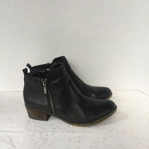 Lucky Brand Basel Black Leather Zip Boot - 7.5 M